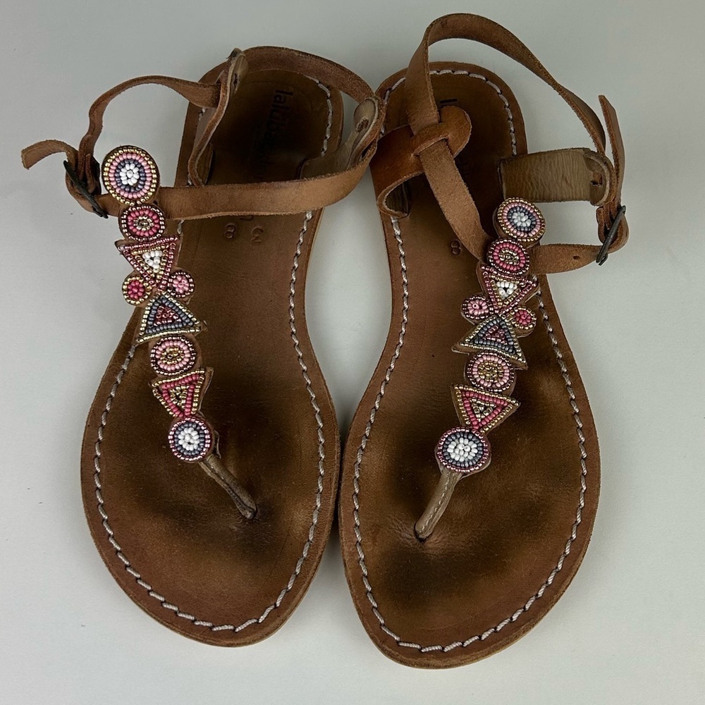 ANTHROPOLOGY LAID BACK LONDON THONG FLIP FLOP SIZE 38 or 7.5 - Picture 3 of 7